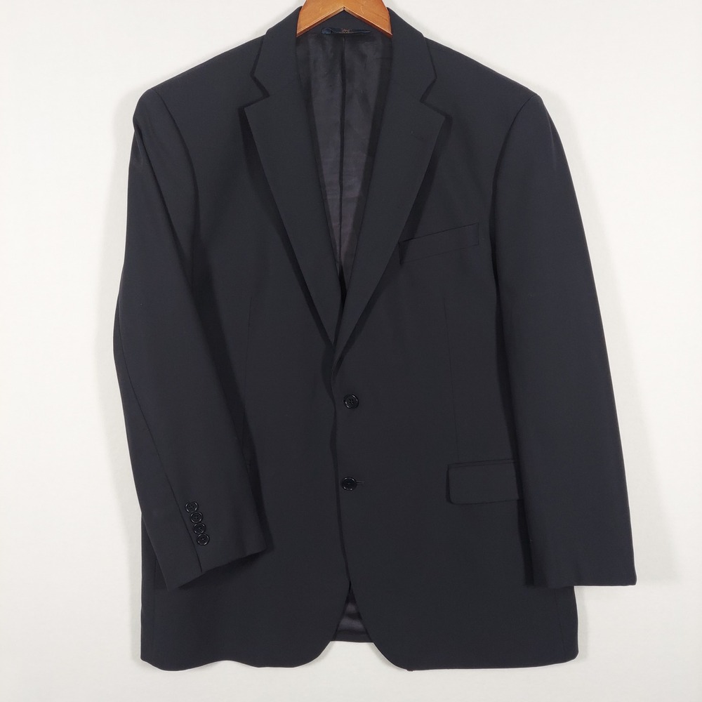 Brooks Brothers 346 Blazer Men 46L Navy Blue Wool Stretch Sport Coat Suit Jacket